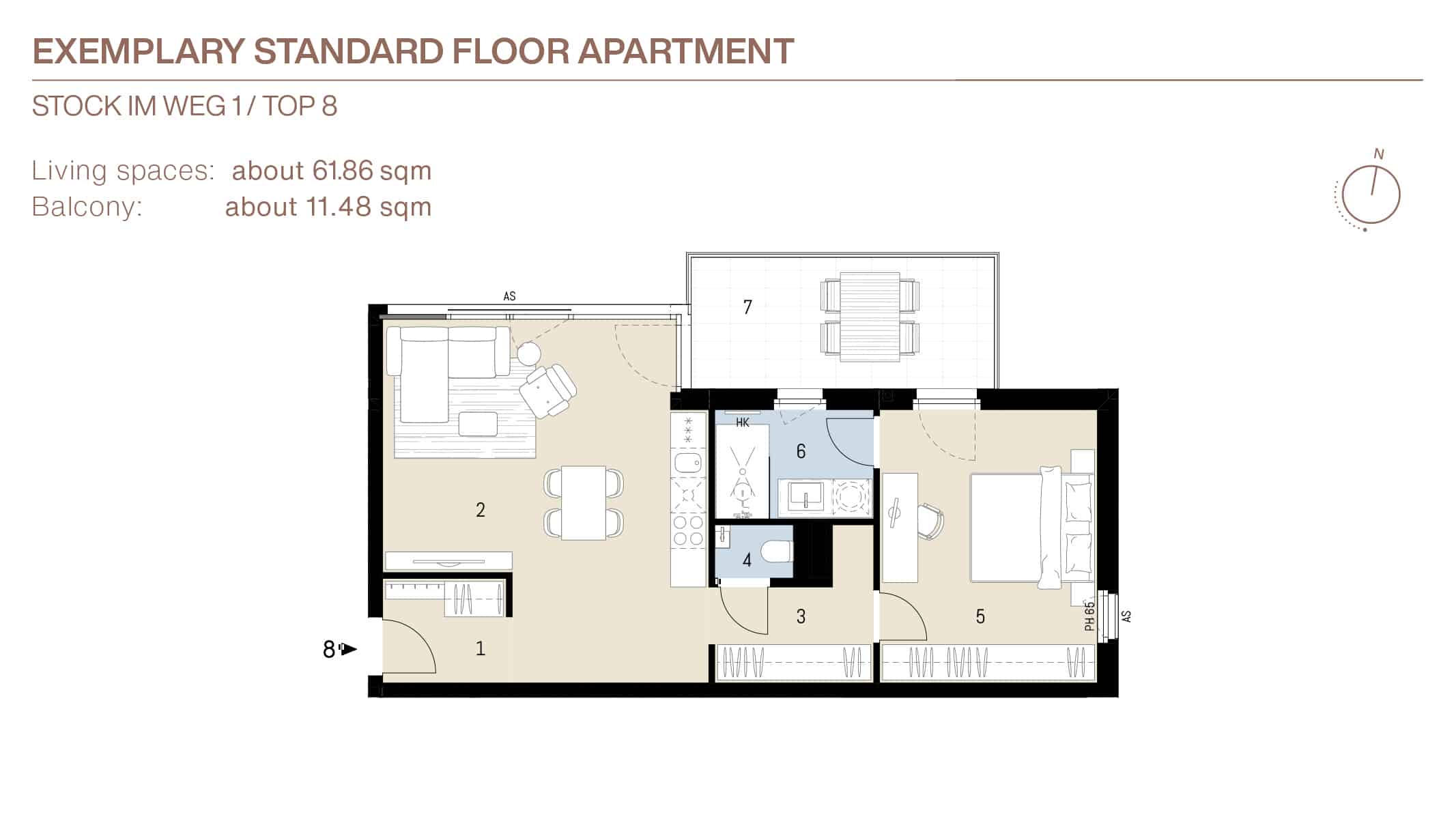 Layout Exemplary Standard Floor Apartment Stock-im-Weg